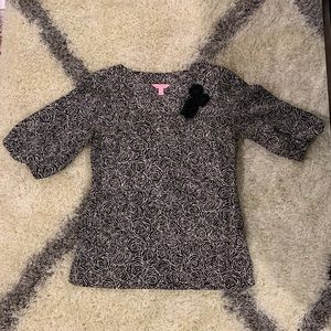 Vintage Lilly Pulitzer silk rose print top